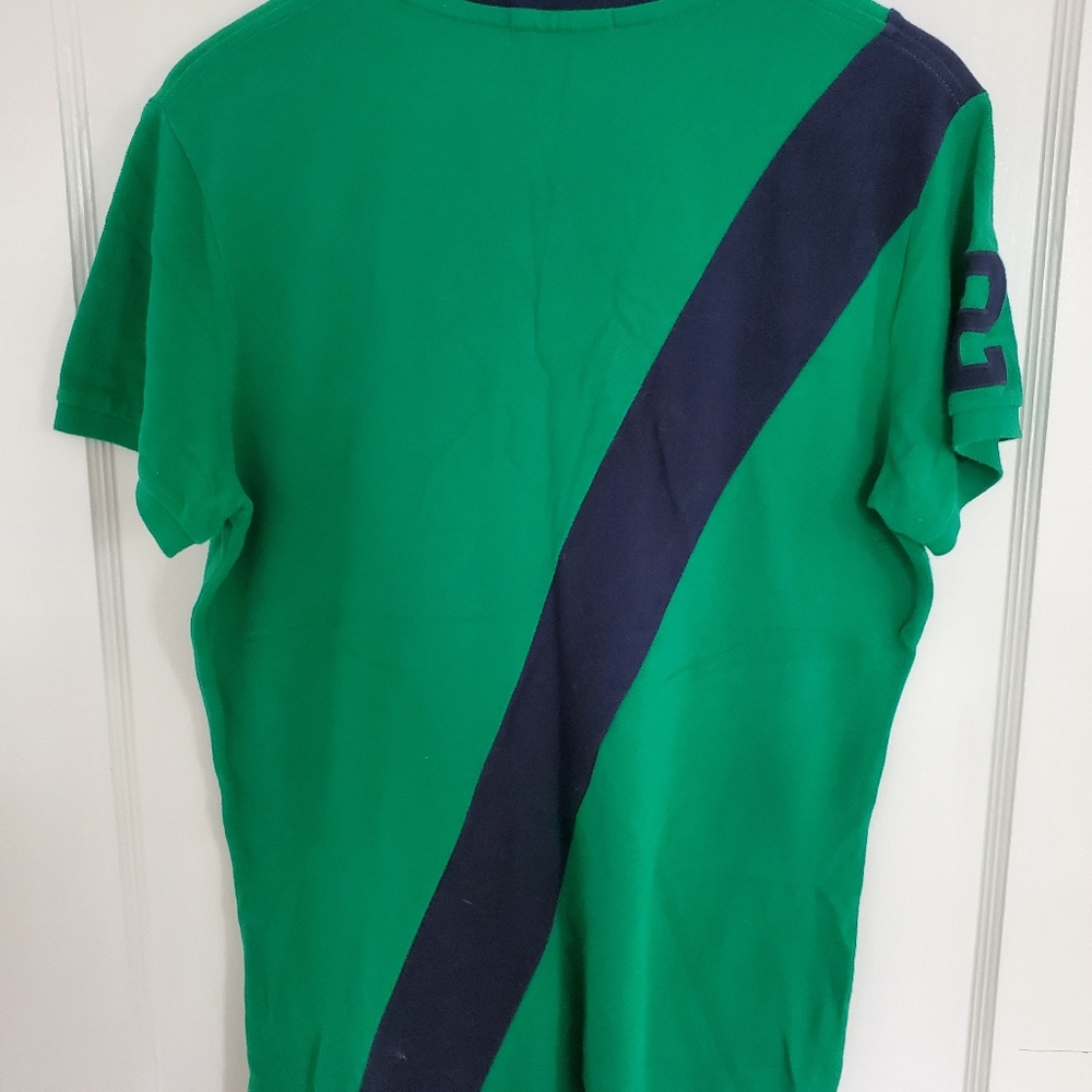Women's Ralph Lauren green/navy equestrian short sleeve polo sz XL - Picture 2 of 6
